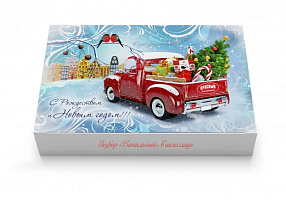 Сувенирный набор "Zefir.by" ванильный в шоколаде в новогодней упаковке