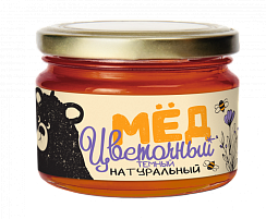 Мед цветочный темный натуральный