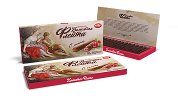 Sweets "Magic flute" with raspberries