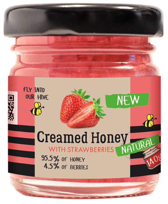 Cream-honey with strawberries